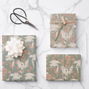 Cockatoo and Pomegranate by Walter Crane Pastels Wrapping Paper Sheets