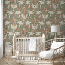 Cockatoo and Pomegranate in sage green 