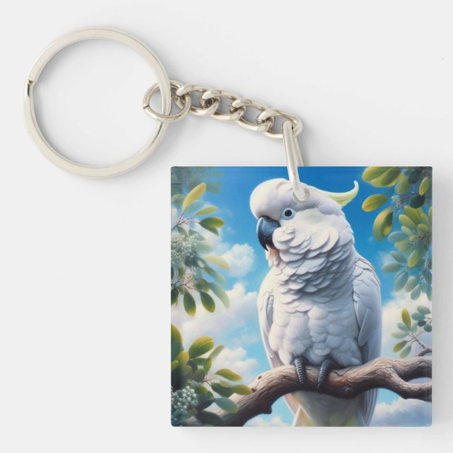 Cockatoo art  keychain (Front)