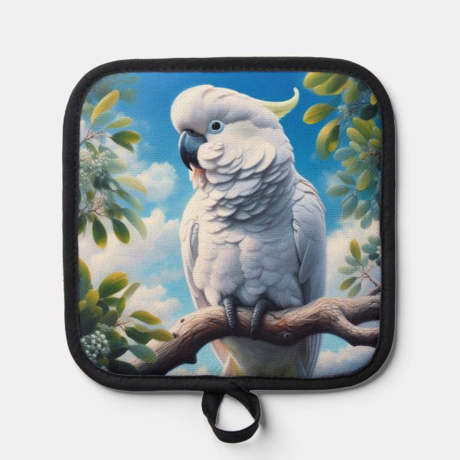 Cockatoo art  pot holder (Front)