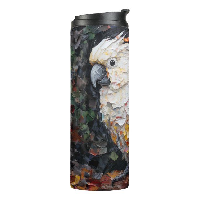 cockatoo art thermal tumbler (Rotated Left)