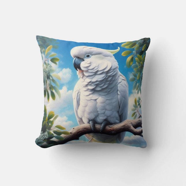 Cockatoo art  throw pillow (Front)