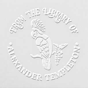 Cockatoo Bird Silhouette Library Book Name Embosser