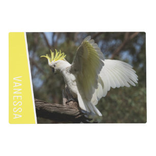 Cockatoo Bird Spreading Wings Australia Yellow Placemat
