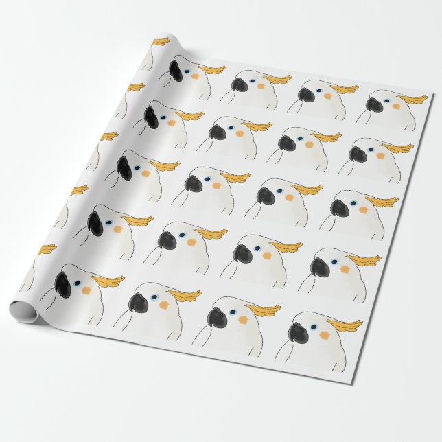 Cockatoo Bust Wrapping Paper (Unrolled)