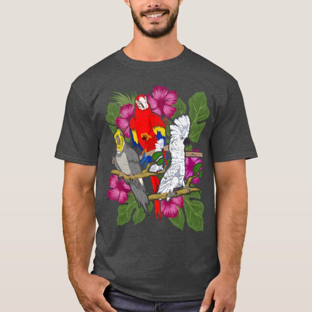 Cockatoo cockatiel flower bird gift parrot boy T-Shirt (Front)