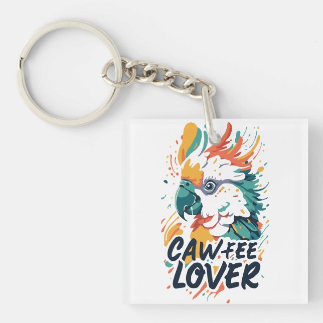 Cockatoo Coffee Lover Keychain (Front)