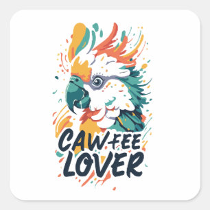 Cockatoo Coffee Lover Square Sticker