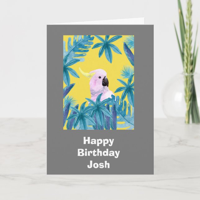 Cockatoo customizable birthday card (Front)