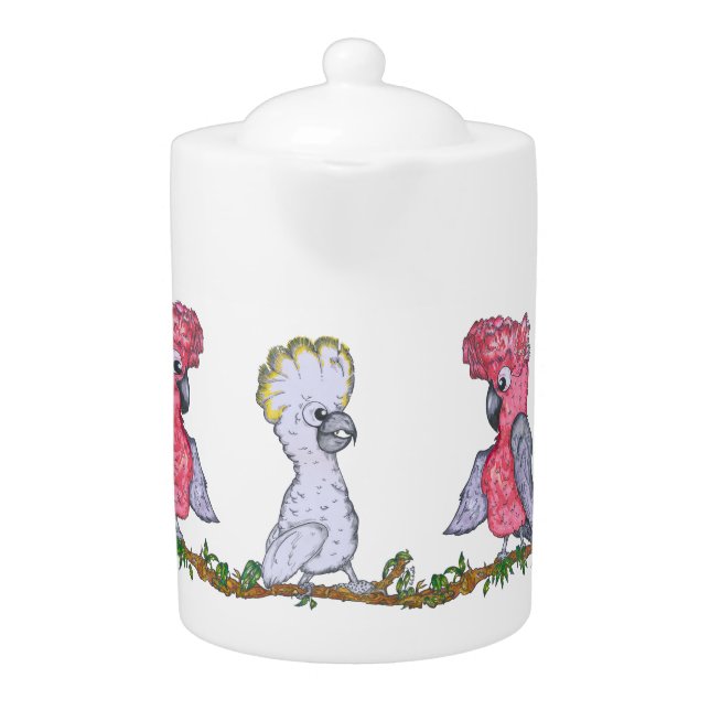 Cockatoo & Galah Teapot (Front)