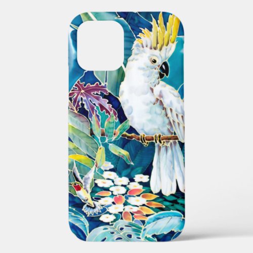 Cockatoo Hummingbird Tropical Print iPhone 12 Pro Case