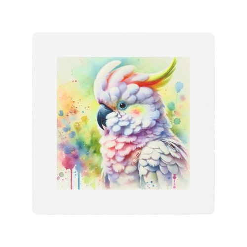 Cockatoo in Colorful Serenity 190624AREF108 _ Wate Metal Print