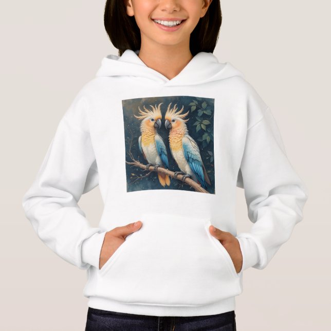 Cockatoo Parrot Couple Hoodie (Front)