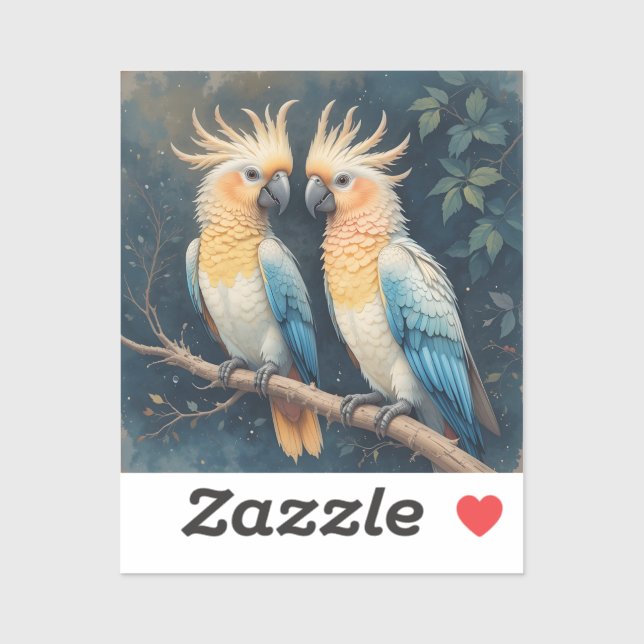 Cockatoo Parrot Couple Sticker (Sheet)