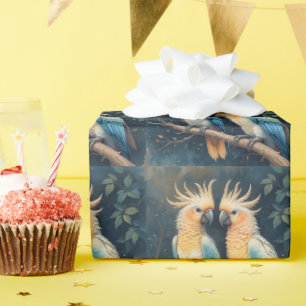 Cockatoo Parrot Couple Wrapping Paper
