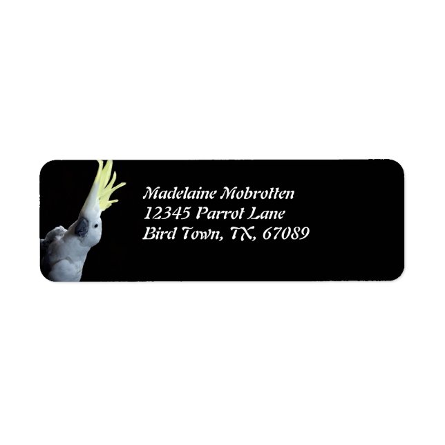 Cockatoo Parrot Label (Front)