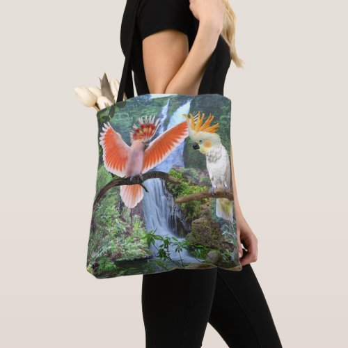 COCKATOO PARROTS IN  PARADISE TOTE BAG