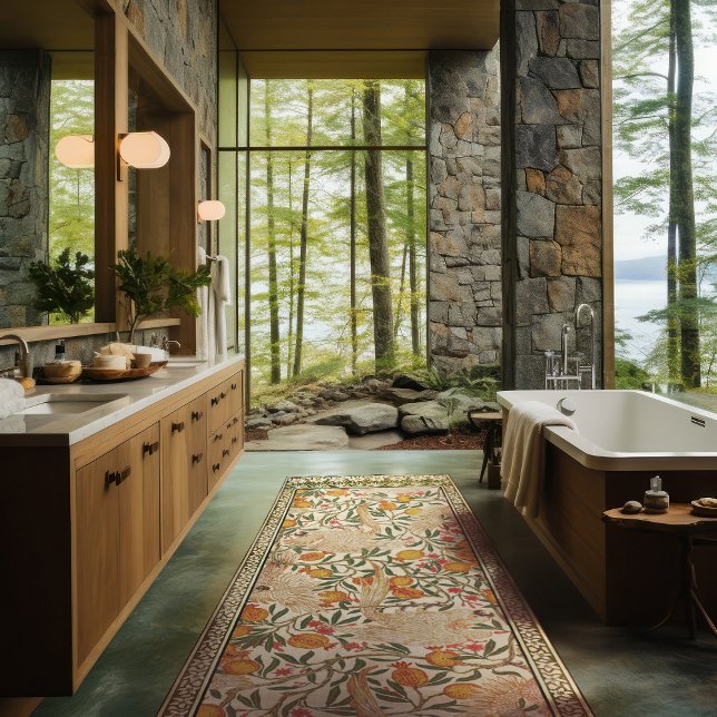 Cockatoo & Pomegranates Runner Rug Walter Crane (Creator Uploaded)