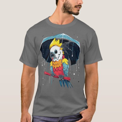 Cockatoo Rainy Day With Umbrella T_Shirt