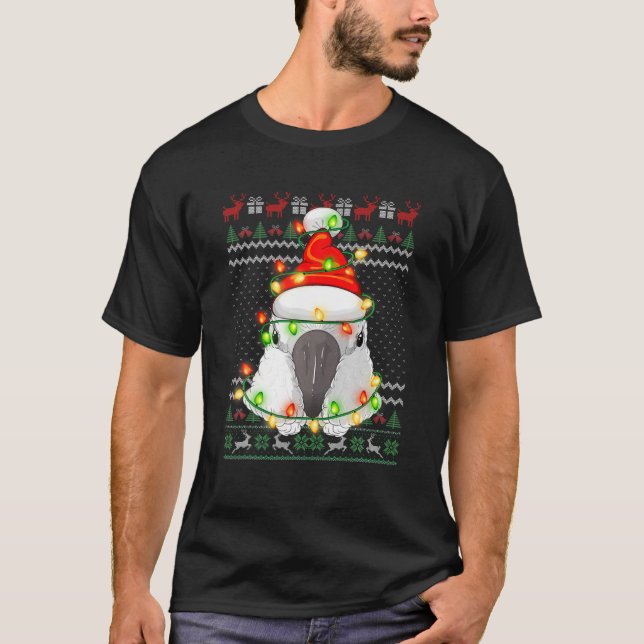 Cockatoo Santa Parrot Ugly Christmas Sweater Bird (Front)