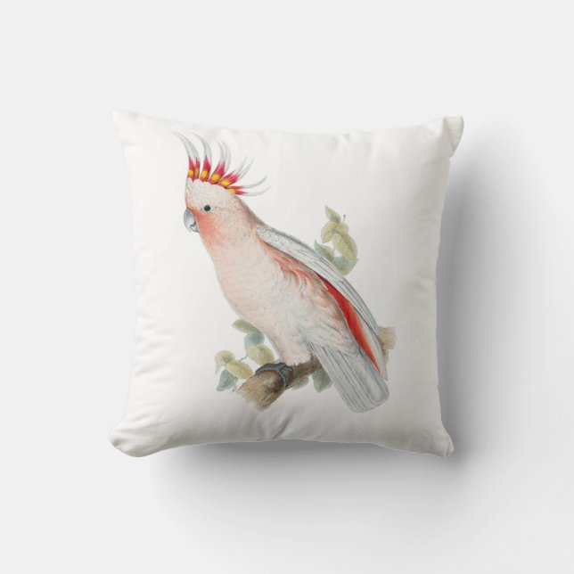 Cockatoo Vintage Throw Pillow (Front)
