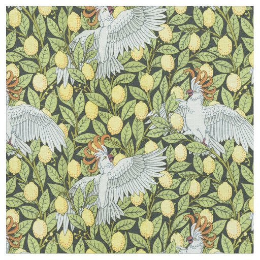 Cockatoo with Lemons Fabric