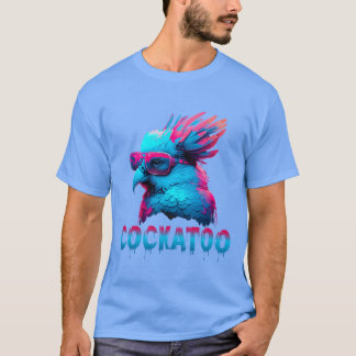 Cockatoo with Sunglasses 80s style for a Cockatoo T-Shirt
