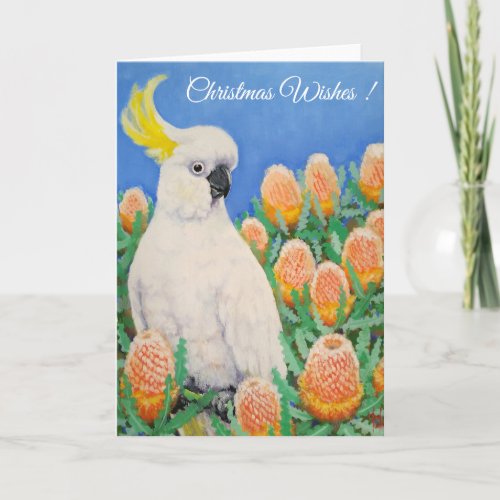 Cockatoos _ Christmas Wishes Holiday Card