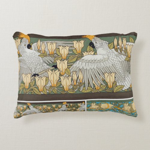 Cockatoos  Magnolias Accent Pillow