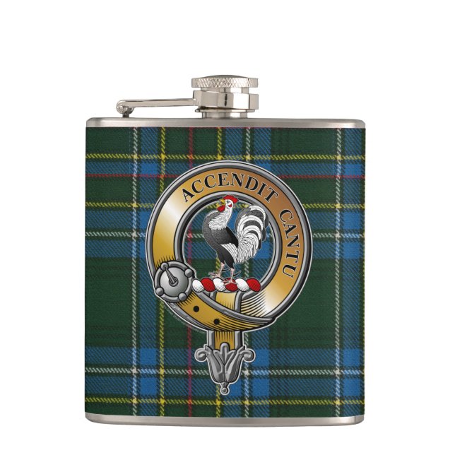 Cockburn Tartan &  Badge Flask (Front)