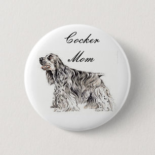 Cocker Mom, American Cocker Spaniel Button