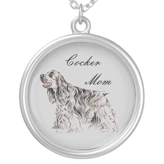 Cocker Mom, American Cocker Spaniel Necklace (Front)