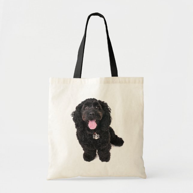 cocker poodle mix puppy  tote (Front)