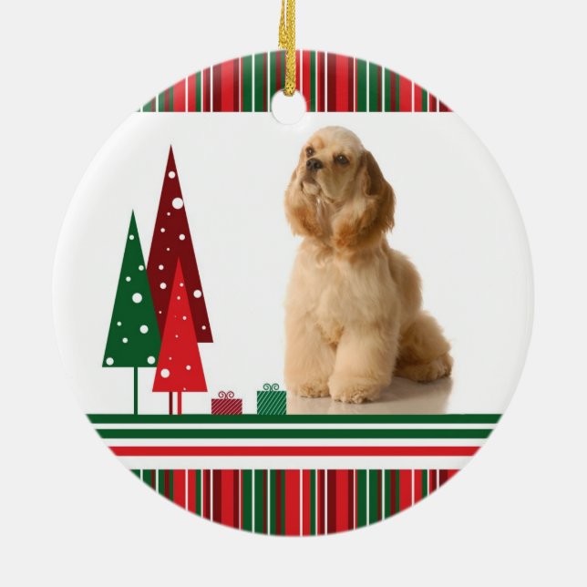 Cocker Spanial Christmas Ornament (Back)