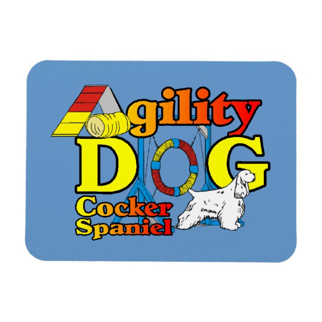 Cocker Spaniel Agility Magnet (Horizontal)