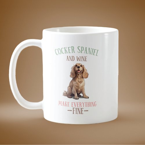 Cocker Spaniel and Wine  Coffee Mug