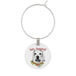Cocker Spaniel Bah Humbug Keychain Wine Charm