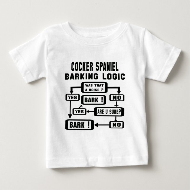 Cocker Spaniel Barking Logic ! Baby T-Shirt (Front)