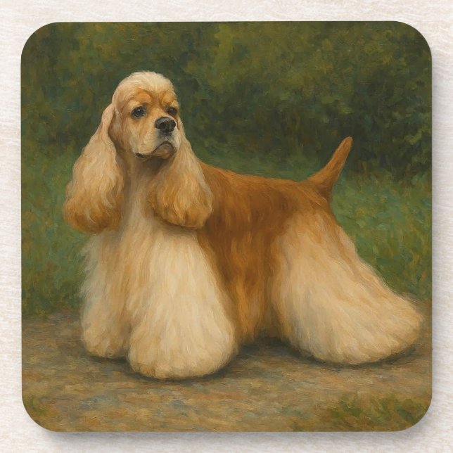 Cocker Spaniel Beverage Coaster (Front)