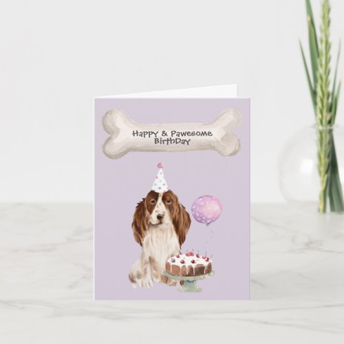 Cocker Spaniel Birthday Celebration Party Cake Hat Holiday Card