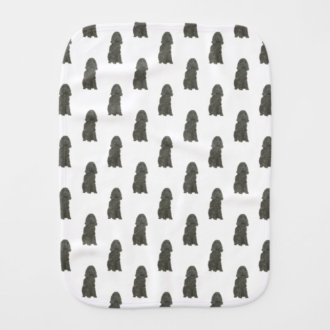 Cocker Spaniel (Black) Baby Burp Cloth (Front)