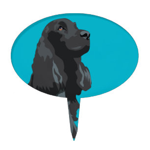 Cocker Spaniel - Black - Basic Breed Templates Cake Topper