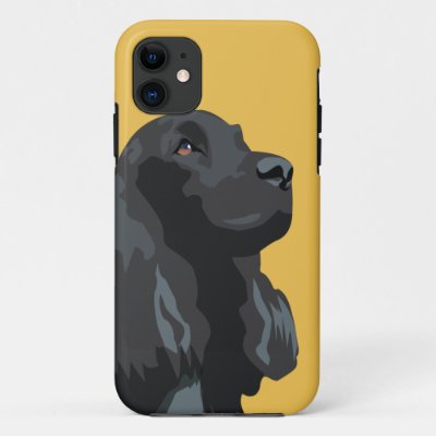 Cocker Spaniel - Black - Basic Breed Templates iPhone 11 Case