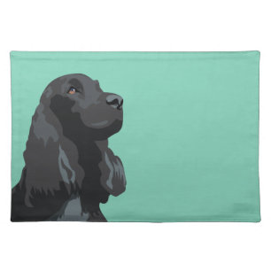 Cocker Spaniel - Black - Basic Breed Templates Cloth Placemat