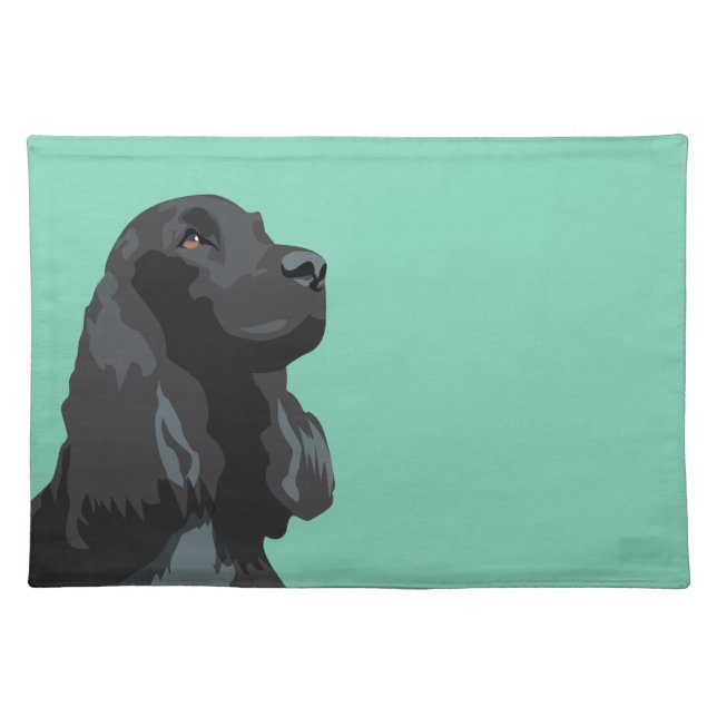 Cocker Spaniel - Black - Basic Breed Templates Cloth Placemat (Front)