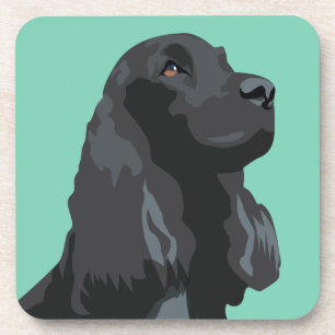 Cocker Spaniel - Black - Basic Breed Templates Drink Coaster