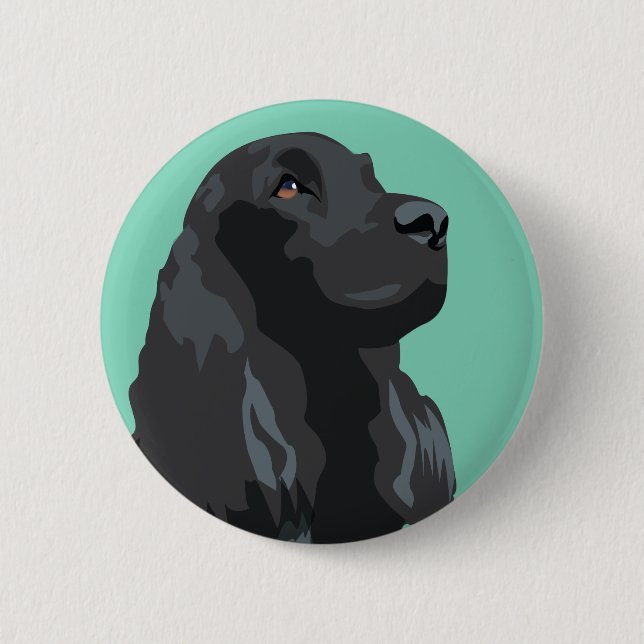 Cocker Spaniel - Black - Basic Breed Templates Pinback Button (Front)