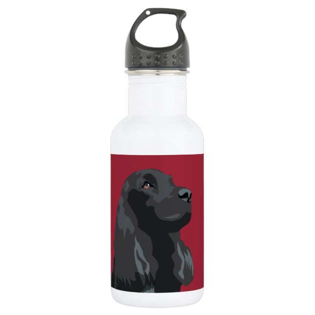 Cocker Spaniel - Black - Basic Breed Templates Water Bottle (Front)