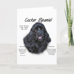 Cocker Spaniel (black) History Design Holiday Card