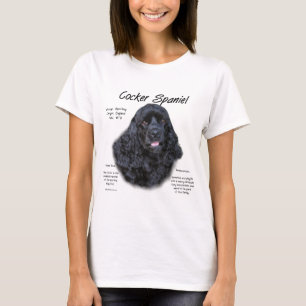 Cocker Spaniel (black) History Design T-Shirt